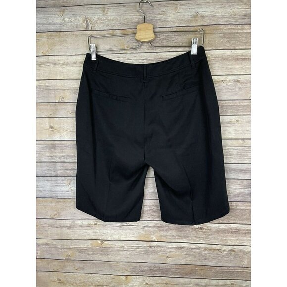 Eileen Fisher XS Bermuda Shorts Black Tencel Walking Flat Front Soft Staple - Picture 9 of 11